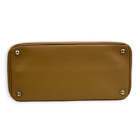 2 Way Turnlock Brown Top Handle Bag in Saffiano Leather, Silver hardware