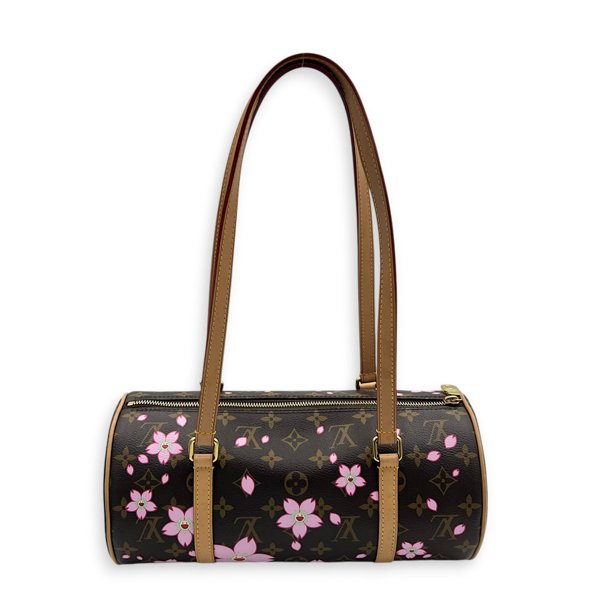 Papillon Shoulder Bag Cherry Blossom x Murakami in Monogram Coated Canvas, Gold hardware