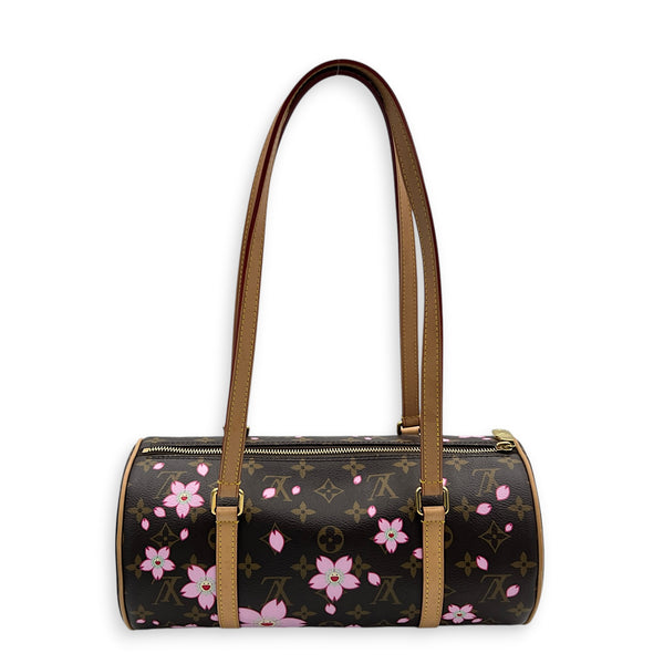 Papillon Shoulder Bag Cherry Blossom x Murakami in Monogram Coated Canvas, Gold hardware
