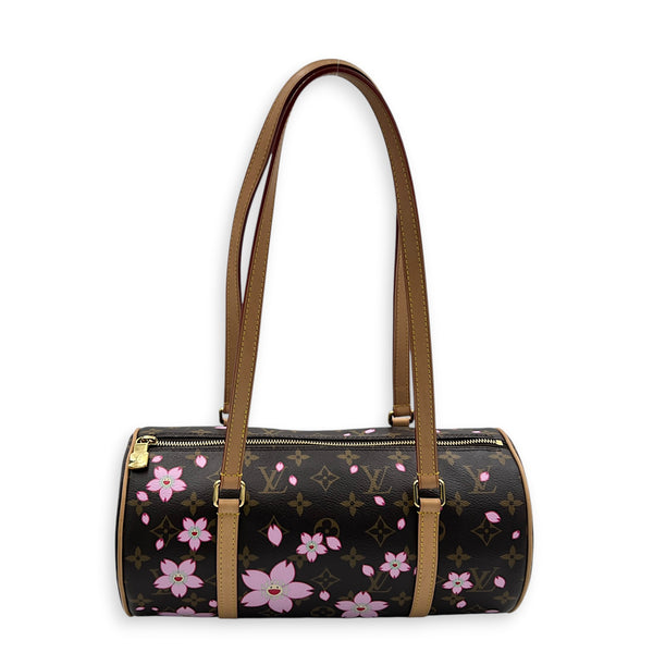 Papillon Shoulder Bag Cherry Blossom x Murakami in Monogram Coated Canvas, Gold hardware