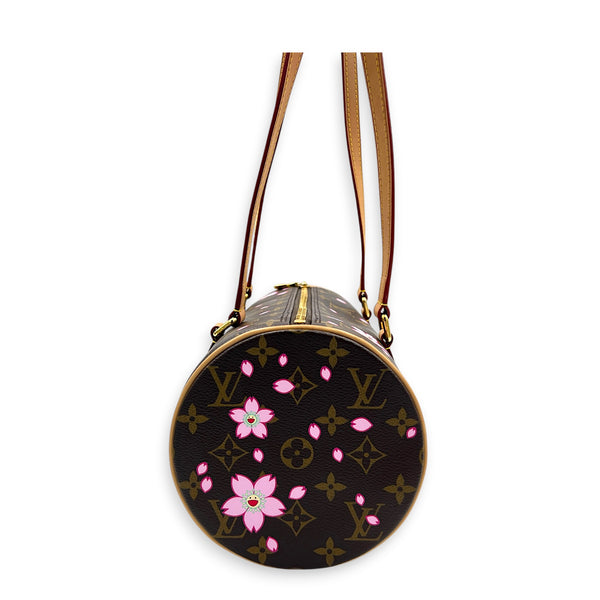 Papillon Shoulder Bag Cherry Blossom x Murakami in Monogram Coated Canvas, Gold hardware