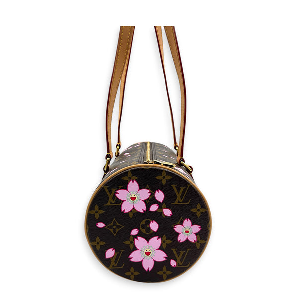 Papillon Shoulder Bag Cherry Blossom x Murakami in Monogram Coated Canvas, Gold hardware