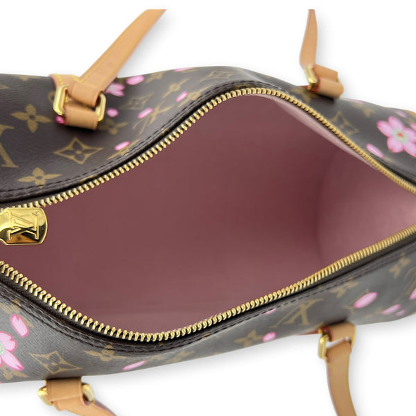 Papillon Shoulder Bag Cherry Blossom x Murakami in Monogram Coated Canvas, Gold hardware