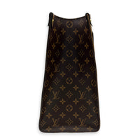 OnTheGo GM Brown Tote Bag in Monogram Coated Canvas, Gold hardware