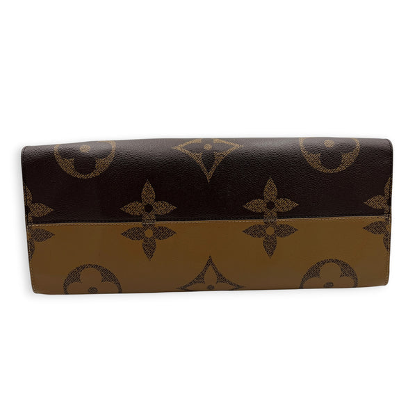 OnTheGo GM Brown Tote Bag in Monogram Coated Canvas, Gold hardware