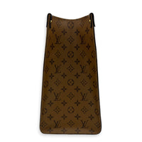 OnTheGo GM Brown Tote Bag in Monogram Coated Canvas, Gold hardware