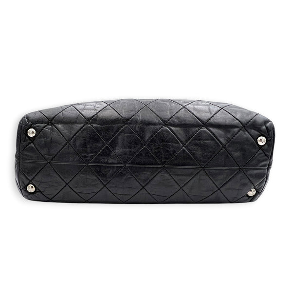In The Business Black Tote Bag in Calfskin, Silver hardware