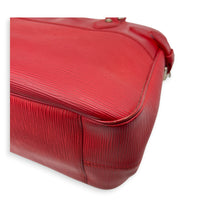 Passy Red Top Handle Bag in Epi Leather, Silver hardware