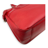 Passy Red Top Handle Bag in Epi Leather, Silver hardware