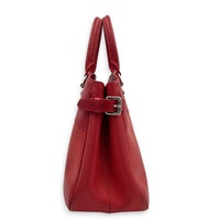 Passy Red Top Handle Bag in Epi Leather, Silver hardware