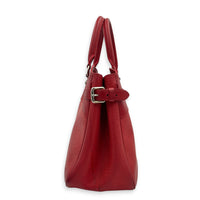 Passy Red Top Handle Bag in Epi Leather, Silver hardware