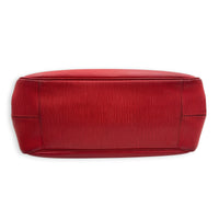 Passy Red Top Handle Bag in Epi Leather, Silver hardware