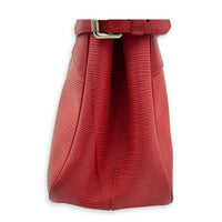 Passy Red Top Handle Bag in Epi Leather, Silver hardware