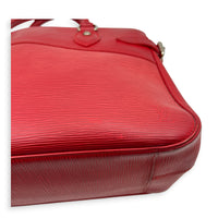 Passy Red Top Handle Bag in Epi Leather, Silver hardware