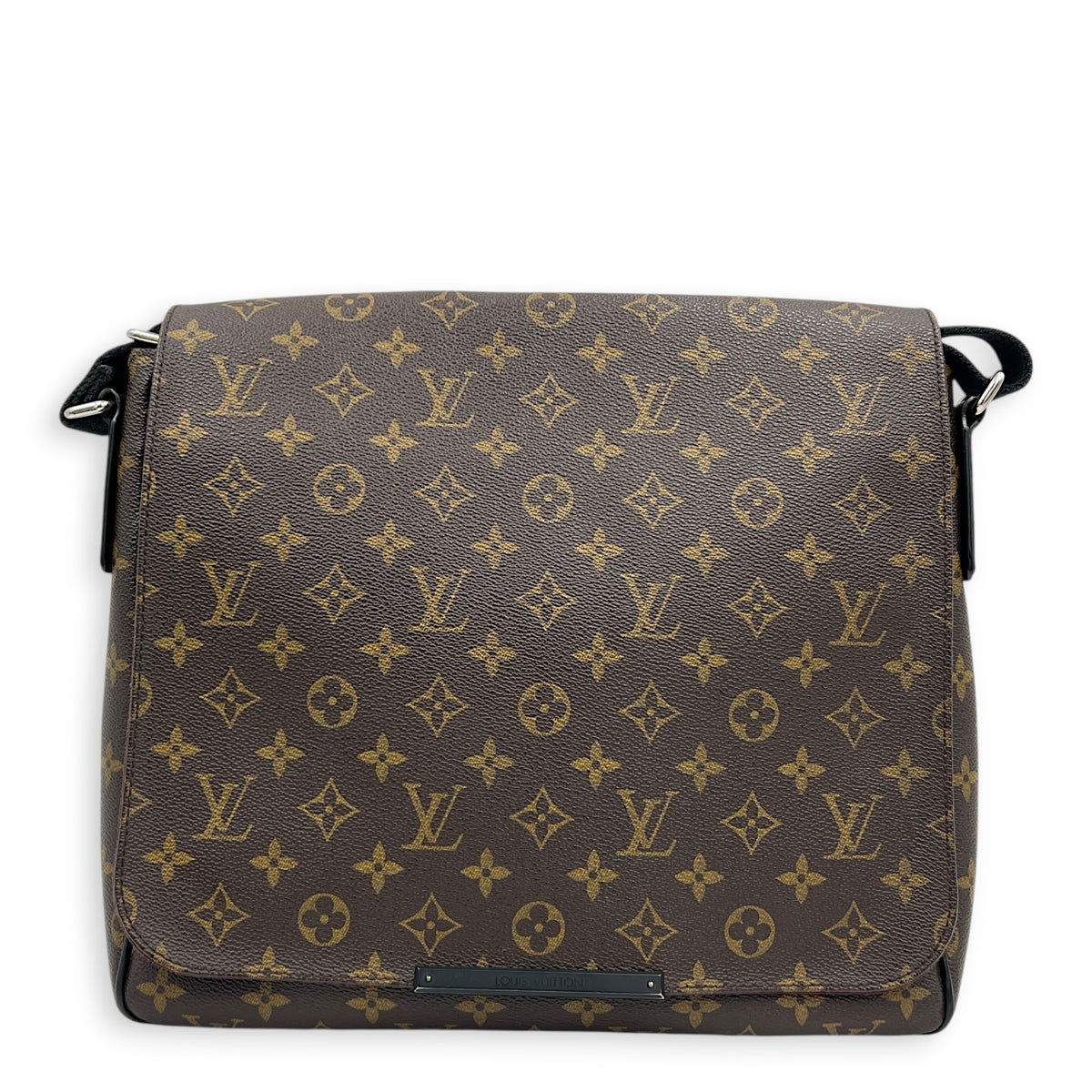 District Brown Shoulder Bag in Monogram Coated Canvas,  hardware
