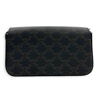 Triomphe Shoulder Bag Brown in Coated Canvas, Gold hardware