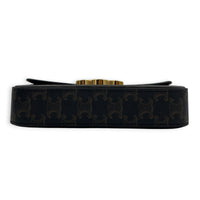 Triomphe Shoulder Bag Brown in Coated Canvas, Gold hardware