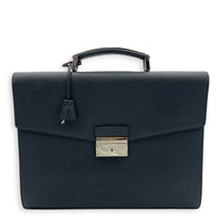 Briefcase Black Briefcase in Saffiano Leather, Silver hardware