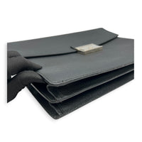 Briefcase Black Briefcase in Saffiano Leather, Silver hardware