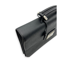 Briefcase Black Briefcase in Saffiano Leather, Silver hardware