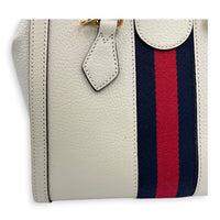 Ophidia Top Handle Bag Small White Ivory in Calfskin, Gold hardware