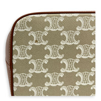 Triomphe Shoulder Bag Beige in Coated Canvas, Gold hardware