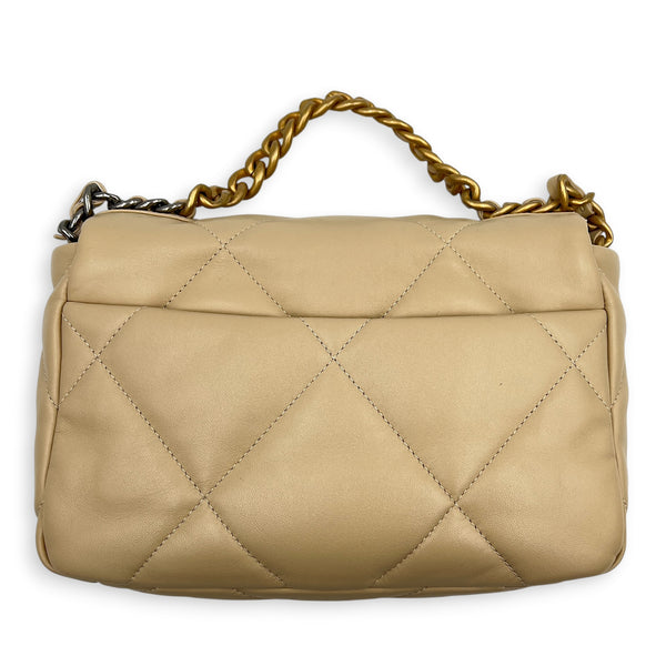 C19 Shoulder Bag Small Beige in Lambskin, Mixed hardware