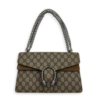 Dionysus Shoulder Bag Small Beige, Silver hardware