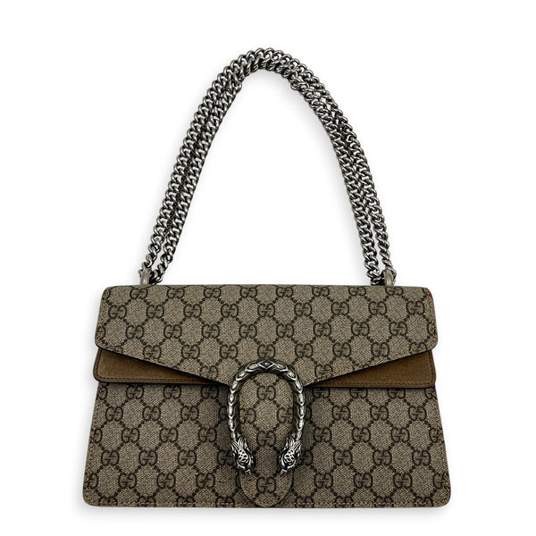 Dionysus Shoulder Bag Small Beige, Silver hardware