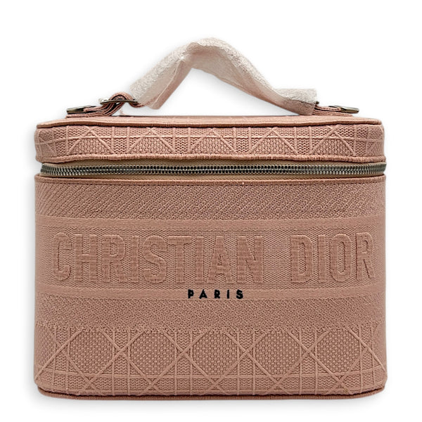Diortravel Pink Vanity Bag in Canvas, Silver hardware