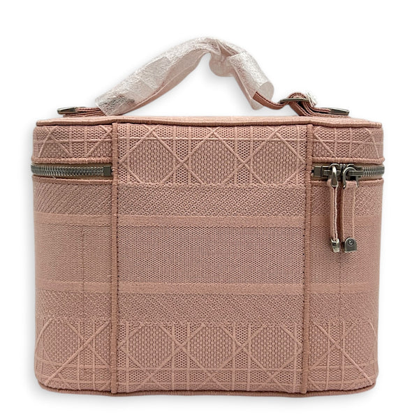 Diortravel Pink Vanity Bag in Canvas, Silver hardware