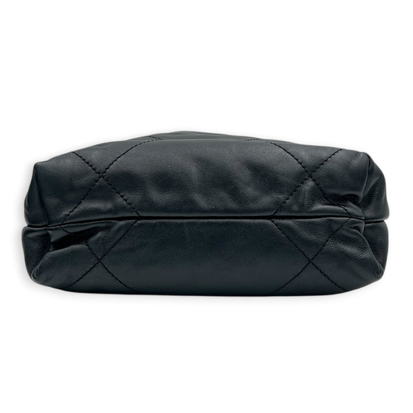 22 Tote Shoulder Bag Mini Black in Calfskin, Gold hardware