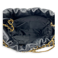 22 Tote Shoulder Bag Mini Black in Calfskin, Gold hardware