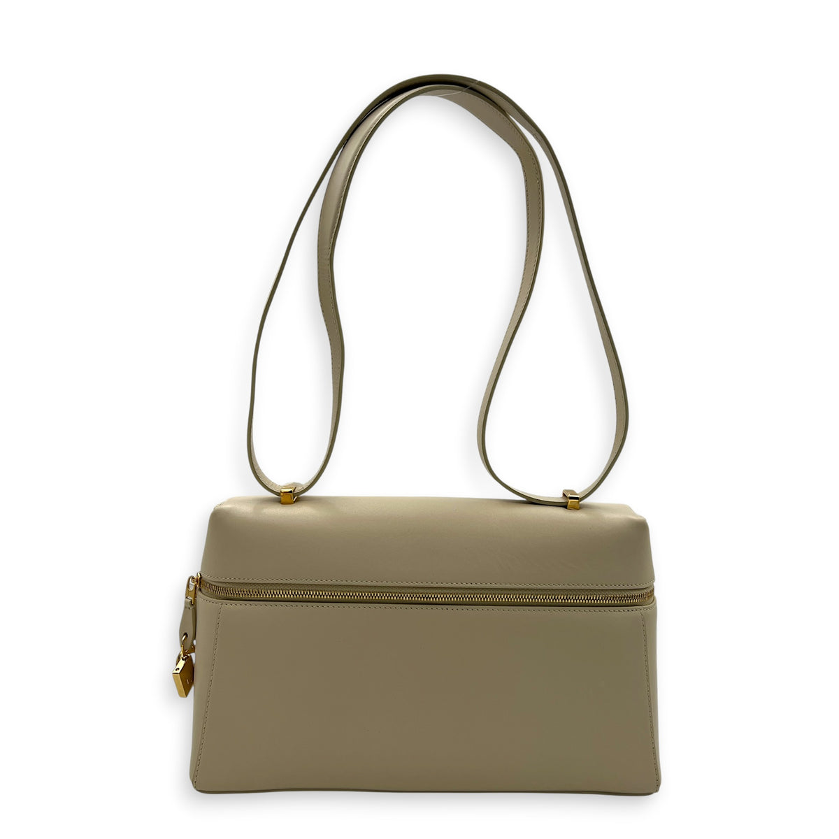 L27 Shoulder Bag White in Calfskin, Gold hardware