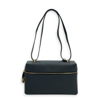 L27 Shoulder Bag Blue in Calfskin, Gold hardware