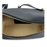 L27 Shoulder Bag Blue in Calfskin, Gold hardware