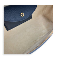 L27 Shoulder Bag Blue in Calfskin, Gold hardware