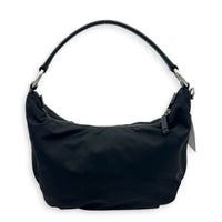 Logo Shoulder Bag Black in Nylon, Silver hardware