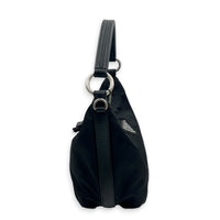 Logo Shoulder Bag Black in Nylon, Silver hardware