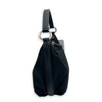Logo Shoulder Bag Black in Nylon, Silver hardware