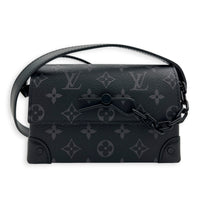 Steamer Crossbody Bag Monogram Eclipse in Coated Canvas, Gunmetal hardware