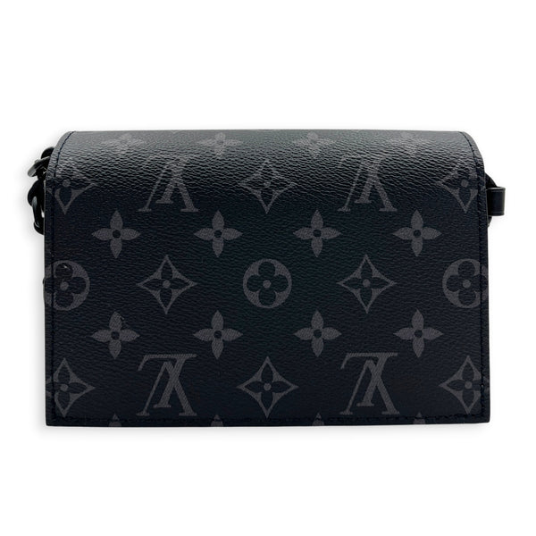 Steamer Crossbody Bag Monogram Eclipse in Coated Canvas, Gunmetal hardware