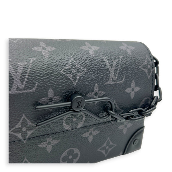 Steamer Crossbody Bag Monogram Eclipse in Coated Canvas, Gunmetal hardware