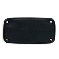 2 Way Turnlock Top Handle Bag Black in Saffiano Leather, Silver hardware