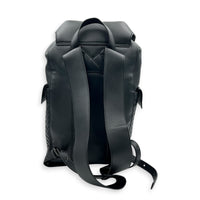 Intrecciato Backpack Black in Calfskin, Gunmetal hardware