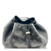 Intrecciato Backpack Black in Calfskin, Gunmetal hardware