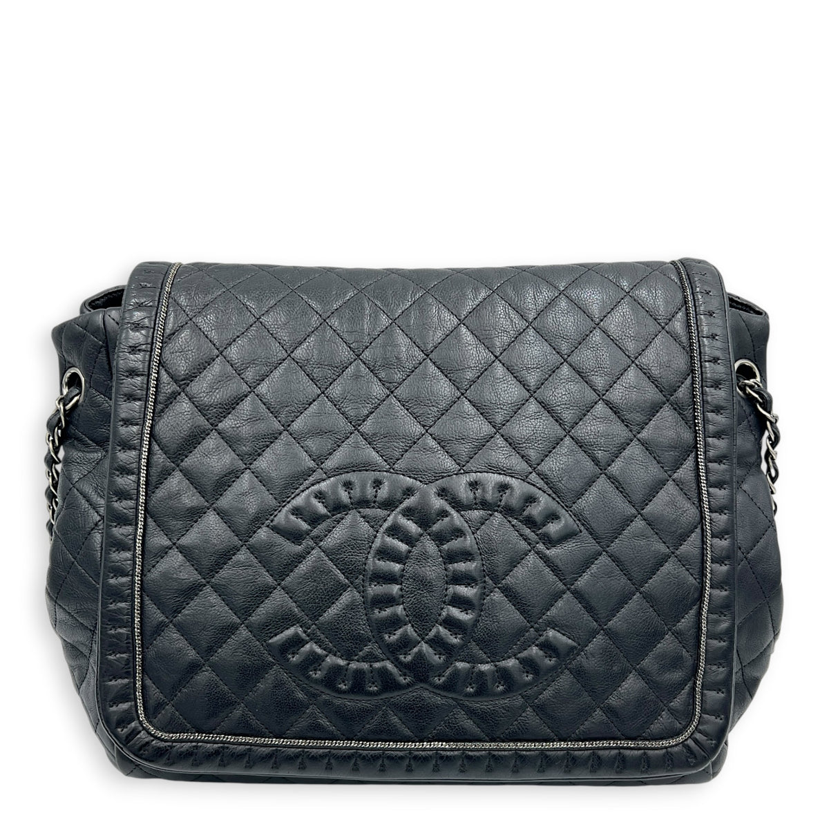 CC Istanbul Accordion Shoulder Bag Black in Calfskin, Ruthenium hardware