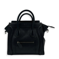 Luggage Top Handle Bag Nano  Black in Calfskin, Silver hardware