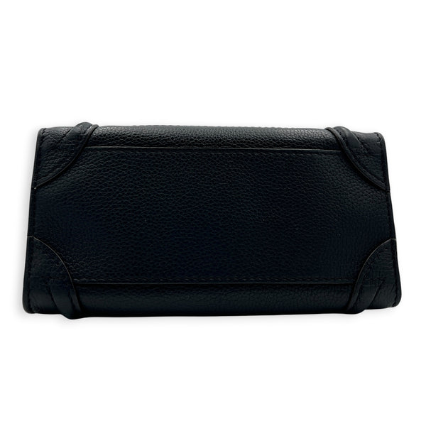Luggage Top Handle Bag Nano  Black in Calfskin, Silver hardware