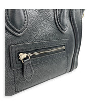 Luggage Top Handle Bag Nano  Black in Calfskin, Silver hardware